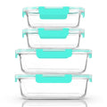 [80 oz & 36 oz]Extra Large Glass Food Storage/Baking Containers Set with Lids, 2 Pack 80 oz(10 cup)&2 Pack 36 oz (4.5 cup)Airtight Glass Container,Microwave,Oven,Freezer and Dishwasher, Green - color: Clear