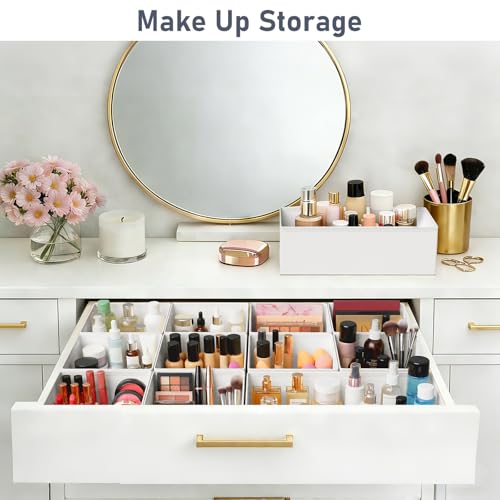 DIMJ Drawer Organizer Clothes 28 Pack - Foldable Baby Organizers and Storage & Closet Organizers for Bedroom, Closet - Nursery Organization Dresser Dividers for underwear, Sock,Bra, Belt, Tie,White - color: White, size: 28 Pack