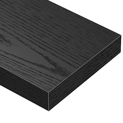 QEEIG Floating Shelf for Wall Bathroom Shelves Bedroom Kitchen Living Room Farmhouse Small Book Shelf 16 inch Set of 1, Black (015-B1) - color: C. Black, size: 1pc
