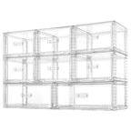 Vtopmart 8 Pack Large & Medium Stackable Drawer Organizer Set, 162QT Easy Assembly Clear Plastic Storage Cabinet, Durable Dresser for Closet, Bedroom, Entryway, Playroom & Apartment Organization - style: 2pk L & 6pk M
