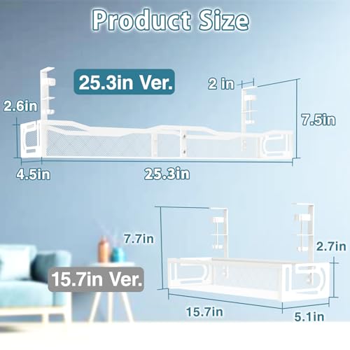 No Drill Under Desk Cable Management Tray, SONATURE 25.3" Cord Organizer for Table, Clamp Mount Desk Cable Management, Premium Carbon Steel Cable Organizer for Office, Home (White) - color: White, size: 25.3 inchs