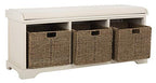 Safavieh American Homes Collection Lonan Grey and White Wicker Storage Bench - color: White