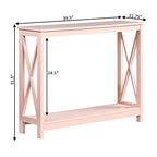 Convenience Concepts Oxford Console Table 39.5" - Sofa Table with Storage Shelf, Transitional Entryway Hall Table for Living Room and Bedroom, Display Foyer Table, Blush Pink - color: Blush Pink