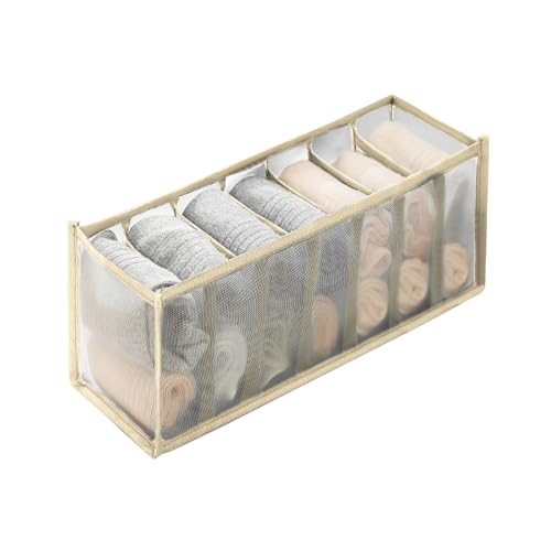 1 Pcs Underwear Storage Box Drawer Underwear Organizer Lingerie Organizer Compartment Storage Box for Wardrobe Drawer Use(Off White) - color: Off White-1pc