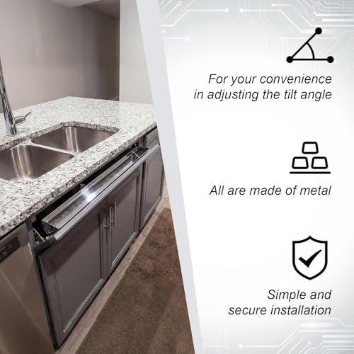 2 Set 16 Inch Stainless Steel Sink Drawer Tip Out Tray Kit Include Tip-Out Sink Trays and Hinges Large Pull Out Storage Organizer for Kitchen Bathroom Base Cabinets - size: 16 inch