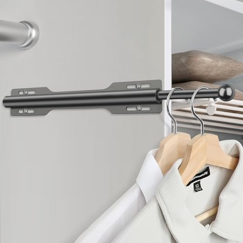 FIRJOY 12" Valet Rod for Closet Pull Out (2 Pack, Black) - color: Black, size: 2 Pack