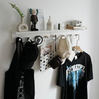 Entrance Coat Rack ，Coat Hooks, Wall-Mounted Wooden Hook Rack, Wall-Mounted Shelves are Very Suitable (White Color Finish—A-2) - style: White color finish—A-2
