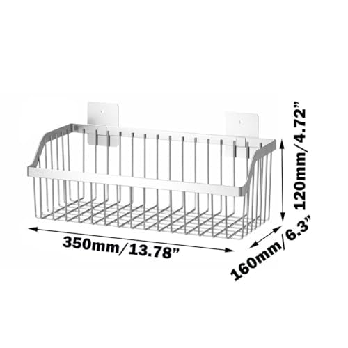 Hanging Kitchen Baskets, Storage Spice Shelf, Wall Mount Storage Baskets, SUS304 Stainless Steel Basket for Kitchen, Bathroom, Storage, 4 Pack, L 11.8Inch, D 6.3Inch, H 4.75Inch - size: 13.8Inch 4PCS