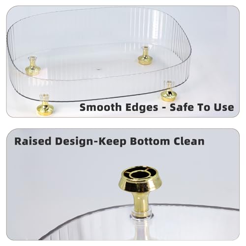 Perfume Organizer, Bathroom Vanity Tray, Makeup Trays for Dresser Top, Countertop Decorative Plastic Decor Tray, Perfume Organizer for Women, organizador de perfumes (Clear) - color: Clear