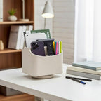 UnionBasic Rotating Desk Organizer, 360 Desk Spinning Caddy, Desktop TV Guide/Mail/Media/Remote Controller Holder Organizer, Beige - color: Beige