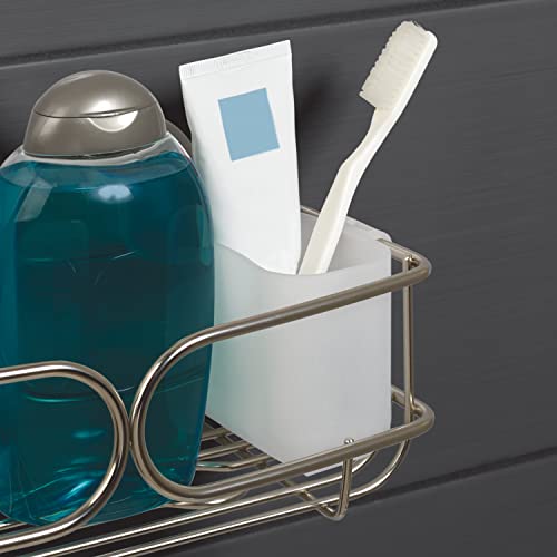 Zenna Home Adhesive or Suction Mount Shower Basket, Rustproof Shower Storage and Bath Organizer Caddy, No Tools, No Drilling, Easy Wall Mount Installation, Power Grip Pro, Stainless Steel - style: Basket