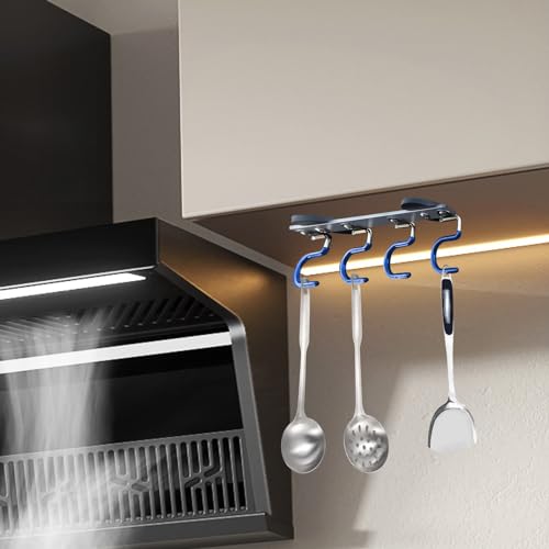 Magnetic Broom Hooks Broom Holder Do Not Require Drilling Warehouse Kitchen Refrigerator Metal Surface Suitable Broom Holder Wall Mount (Blue, Four mergers) - color: Blue, size: Four mergers