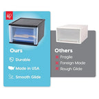 IRIS USA 17 Qt. Medium Plastic Stacking Drawer, Stackable Storage Organizer Unit with Sliding Drawer for Bedroom Kitchen Under Sink Pantry Craft Room Dorm Office, Black, 4-Pack - size: 17 Qt - 4 Pack