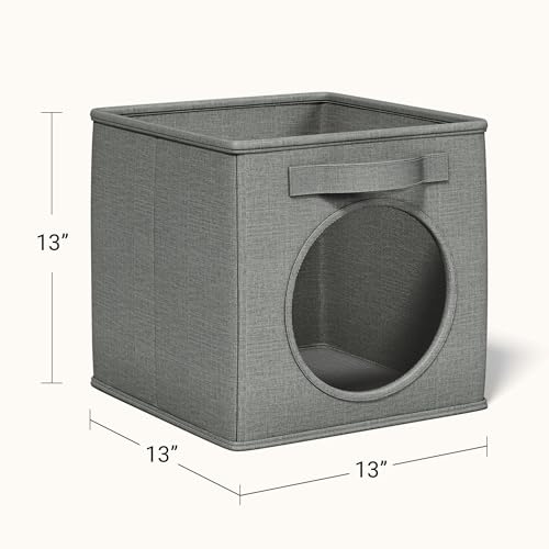 Vailando Ultra Thick Fabric Foldable Storage Cubes with Mesh Window - 13 Inch Cube Storage Organizer for Clothes, Shelves, Offices, Toys & Misc, Dark Gray, 4 Pack - color: Dark Gray, size: 4pcs-Cube 13"