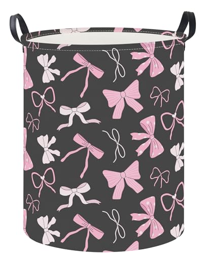 19.7" Laundry Basket,Kids Dirty Clothes Hamper,Waterproof Toys Storage Bin,Room Decor,Gift Baskets,Nursery Hamper(Bowknot) - color: Bowknot