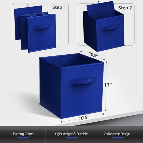 Sorbus 11 Inch Storage Bins - Sturdy Collapsible Fabric Storage Cubes with Handle - 12 Foldable Baskets for Organizing Clothes, Toys, Books - Storage Baskets for Shelves, Closets - color: 12 Pack Bright Rainbow, size: 11 Inch