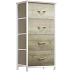 YITAHOME Dresser with 4 Drawers - Fabric Storage Tower, Organizer Unit for Bedroom, Hallway, Hallway, Closets - Sturdy Steel Frame, Wooden Top & Easy Pull Fabric Bins - color: Cool Oak Greige, style: 4-Drawer