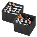 SpaceAid Shoe Organizer for Closet, 2 Pack Foldable Shoe Storage Containers Baskets Boxes Bins w/Adjustable Dividers, Fits 16-32 Pairs, Black - color: Black