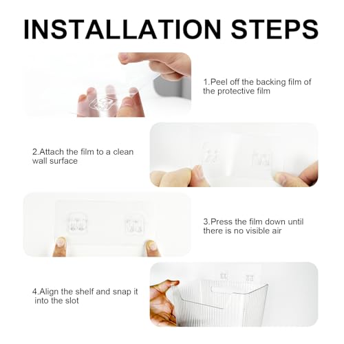 2 Pack Self Adhesive Cabinet Door Organizer, Transparent Stackable Wall Mounted Organizer boxes, Storage Holder Basket for Kitchen, Bathroom, Pantry Organization and Countertops