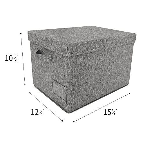 GRANNY SAYS Storage Bins with Lids, Linen Closet Organizers and Storage Baskets for Shelves, Storage Containers for Closet Organization, Large Bins for Storage, Dark Gray, 3-Pack - color: Dark Gray, size: Large