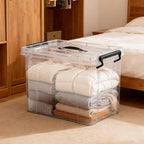 90 QT 6-Pack Heavy-Duty Stackable Clear Storage Bins with Lids - Premium Clear Plastic Organizing Containers for Home, Office, BPA-Free, Pull Handles and Secure Latches - style: 90 QT 6-Pack