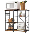 soges Kitchen Standing Baker's Rack, Utility Microwave Oven Stand, Multi-Layers Kitchen Storage Cart Workstation Shelf, Coffee Cart, Rustic Brown - color: Rustic Brown