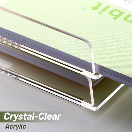 SANRUI Stackable Paper Tray,Acrylic File Organizer,Paper Tray Organizer for Desk,Clear Office Desk Organization for Office, Home or School，2 Tier - style: Enlarged File Trays 2 Tier
