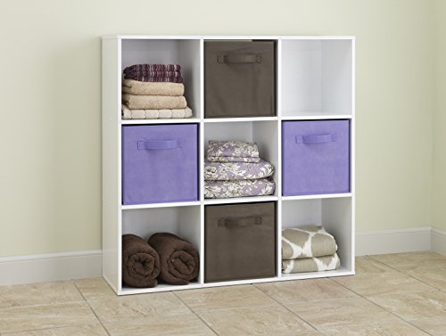 ClosetMaid 9 Cube Laminated Wood Reversible Stackable Open Bookcase Display Shelf Storage Organizer for Home and Office Organization, White - color: White, size: 9-Cube