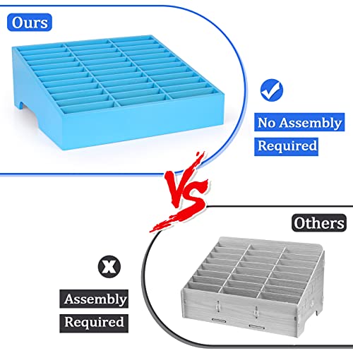 36-Grid Wooden Cell Phone Holder Desktop Organizer Storage Box for Classroom Office (Blue 36-Grid) - size: Blue 36-Grid