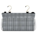 Bedside Caddy Hanging Bunk Bed Caddy Bed Organizer Hanging Pocket with 2 Hooks Bedside Storage Organizer Pocket Bag Holder Grey Plaid - color: Grey Plaid