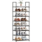 8-Tier Tall Shoe Rack for Closet, Entryway, Adjustable Sturdy Durable Shoe Shelf,Narrow Shoe Stand Organizer (18" W×10" D×58" H,Black) - size: 8-Tier-Black(18" W×10" D×58" H)