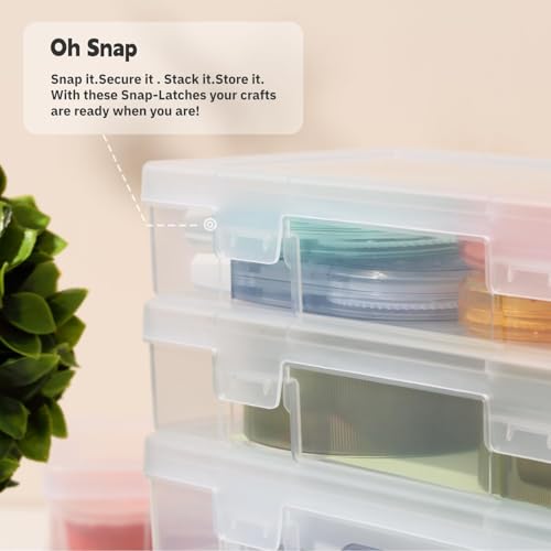 novelinks Plastic Small Storage Bins with Lids for Organizing, Mini Clear Storage Containers and Stackable Storage Box Organizer for Pencil Boxes, Task Boxes, Crayon Boxes (6 Pack Large) - color: 6 Pack Large -Clear