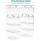 Sorbus Large Clear Plastic Bins with Lids – Stackable Organizer for Toys, Clothes, Medicine, Makeup, Art Supplies, Closet, Bathroom, and Shoes (4 Pack) - size: Large, style: 4 Pack