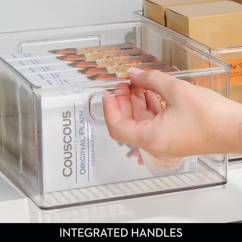 iDesign Stackable Storage Bin - Organize Pantry, Fridge, or Freezer, Set of 4, Clear, Made in USA - style: Pack of 4