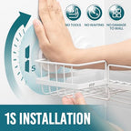 TAILI Corner-adaptive Suction Cup Shower Caddy 2 Pack, Stainless Steel Rustproof Corner Shower Shelves, Drill-Free Wall Mounted Baskets, Large Capacity Removable Suction Cup Bathroom Organizer, White - style: Corner-adaptive, White