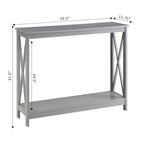 Convenience Concepts Oxford Console Table 39.5" - Sofa Table with Storage Shelf, Transitional Entryway Hall Table for Living Room and Bedroom, Display Foyer Table, Gray - color: Grey