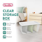 Sterilite 16 Pack Storage Box, 90 Quart Stackable Tote, Clear Plastic Container with Secure Snapping Lids for Home and Office Organization, White - size: 90 Quart, style: 16
