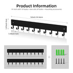 Key Holder Wall Mount,14in with 10 Hooks,Black Metal Key Hanger for Car Key Ring,Suitable for Entrances/Door/Living Rooms/Kitchen/Offices（2 Sets）