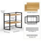Office Desk Shelf Organizer, Wood Desktop Bookshelf Supplies Storage Rack, Shelf for Top of Desk and Dresser (Black-2 Tier) - color: Black