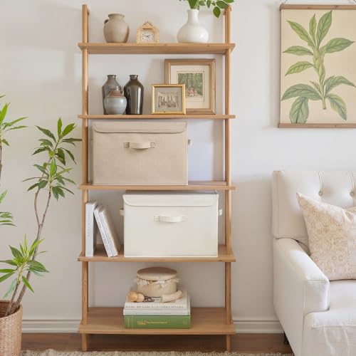 GRANNY SAYS Closet Storage Bins, Decorative Storage Boxes with Lids, Clothes Organizing Bins, Lidded Baskets for Toys, Clothing, Extra Large, Ivory White&Khaki, 2-Pack - color: Ivory White&Khaki, size: Extra Large-2 Pack
