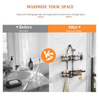 Shower Caddy Hanging Shower Head,Rustproof Hanging Shower Caddy Over Showerhead Bathroom Shower Caddies Shelf Organizer Rack For Sponge,Shampoo,Soap Storage,With Razor-Hooks,Black