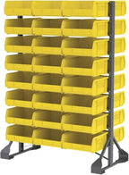 Akro-Mils 30235 AkroBins Plastic Storage Bins, Space-Saving Stackable Bins for Garage, Pantry, Craft Organization, 11" x 11" x 5", Yellow, 6-Pack - color: Yellow