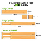 ANTOWIN Bamboo Drawer Dividers, Expandable Drawer Separators Splitter, 17-22 inches Adjustable Spring-loaded Organizer for Large Utensil, Clothes, Tools Drawers, 6 Pack Dividers + 4 Pack Baffle - color: Yellow
