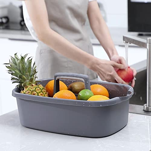 Large Cleaning Supplies Caddy Portable Shower Basket Supply Organizer with Handle Plastic Bucket Tool Storage for Bathroom, Bedroom, Kitchen, College Dorm, Garden, Dark Gray 2 Pack - color: Dark Gray, size: Large, 2pcs