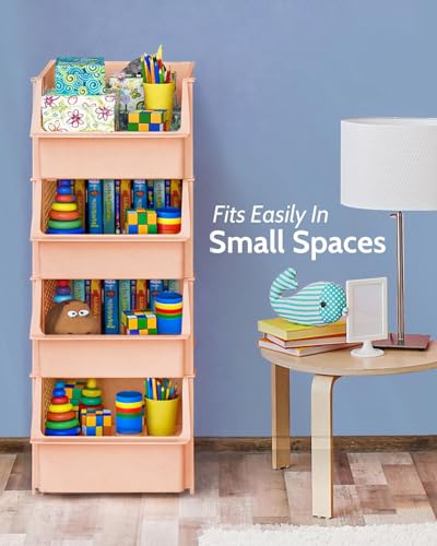 TidyFriend Stackable Storage Bins for Pantry, 4 Pack Stackable Bins For Organizing Food, Kitchen, and Bathroom Essentials (Cream) - color: Cream, size: 4 Pack