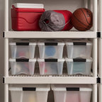 IRIS USA 13 QT Plastic Storage Box with Lid and Latches - 6 Pack - BPA-Free, Discreet Organizing Solution, Durable Nestable Stackable Containers, Secure Pull Handle - Pearl - size: 13 Qt, style: 6 Pack