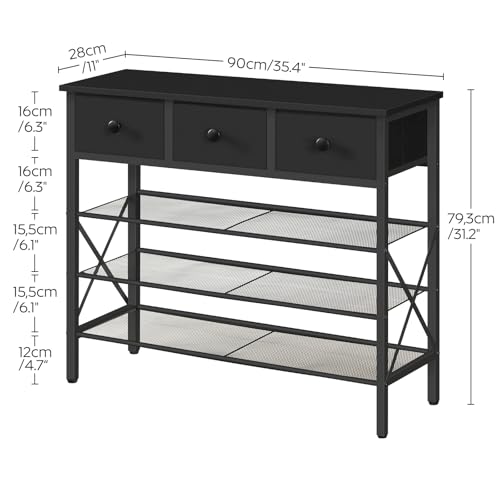 YATINEY 4-Tier Shoe Rack with 3 Drawers, Metal Shoe Organizer for 15 Pairs with Storage Shelves and Wooden Top, for Entryway, Hallway, Foyer, Closet, Black SS34BB - color: Black, size: 4 Tiers (31.2"H)