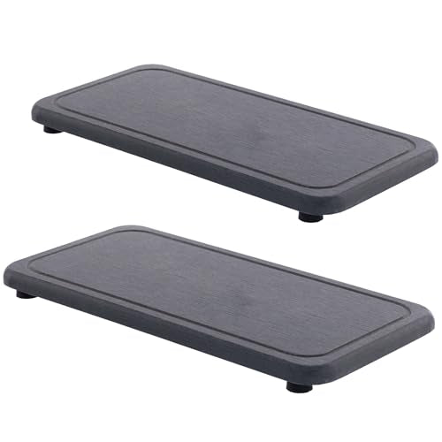 NiuYichee 2 Pcs Water Absorbing Stone Trays, Kitchen/Bathroom Sink Soap Dish, Diatomite Tray Used for Hand Soap & Cosmetic Bottles in The Modern Home, 4" W x 8.3" L, Dark Gray - color: Dark Gray, size: 8.3" x 4" with groove