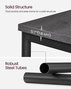 VASAGLE Side Table, Small End Table, Tall Nightstand for Living Room, Bedroom, Office, Bathroom, Misty Gray and Classic Black ULET273B68 - color: Misty Gray + Classic Black
