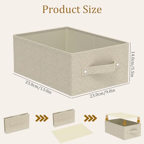 Collapsible Wardrobe Organizer, Storage Boxes for Organizing Home, Fabric Cube Baskets, Office and Closet, Grey and Beige, 2 Pack, 13.0x9.0x5.5in - color: Grey/Beige, size: 13.0x9.0x5.5 in(2 Pack)